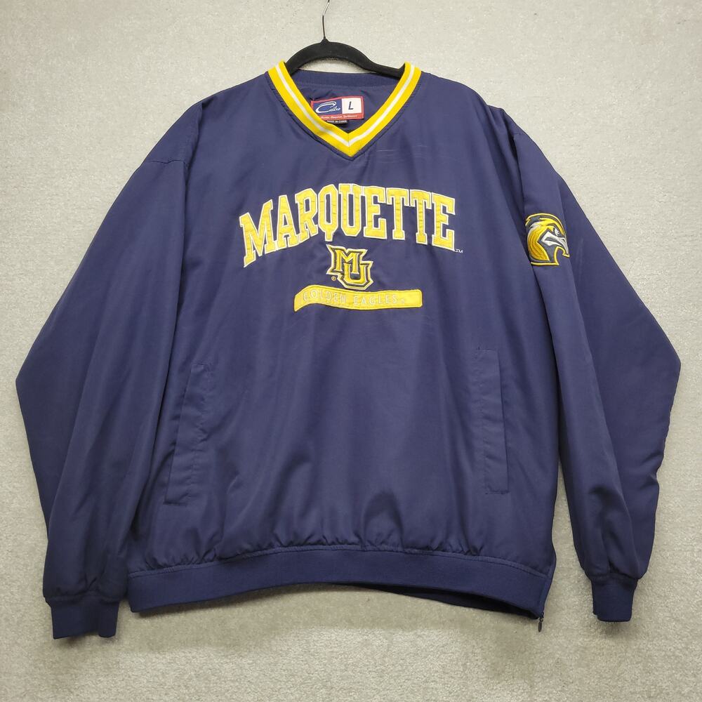 Cadre Marquette Golden Eagles Mens L Pullover Windbreaker Jacket Embroidered